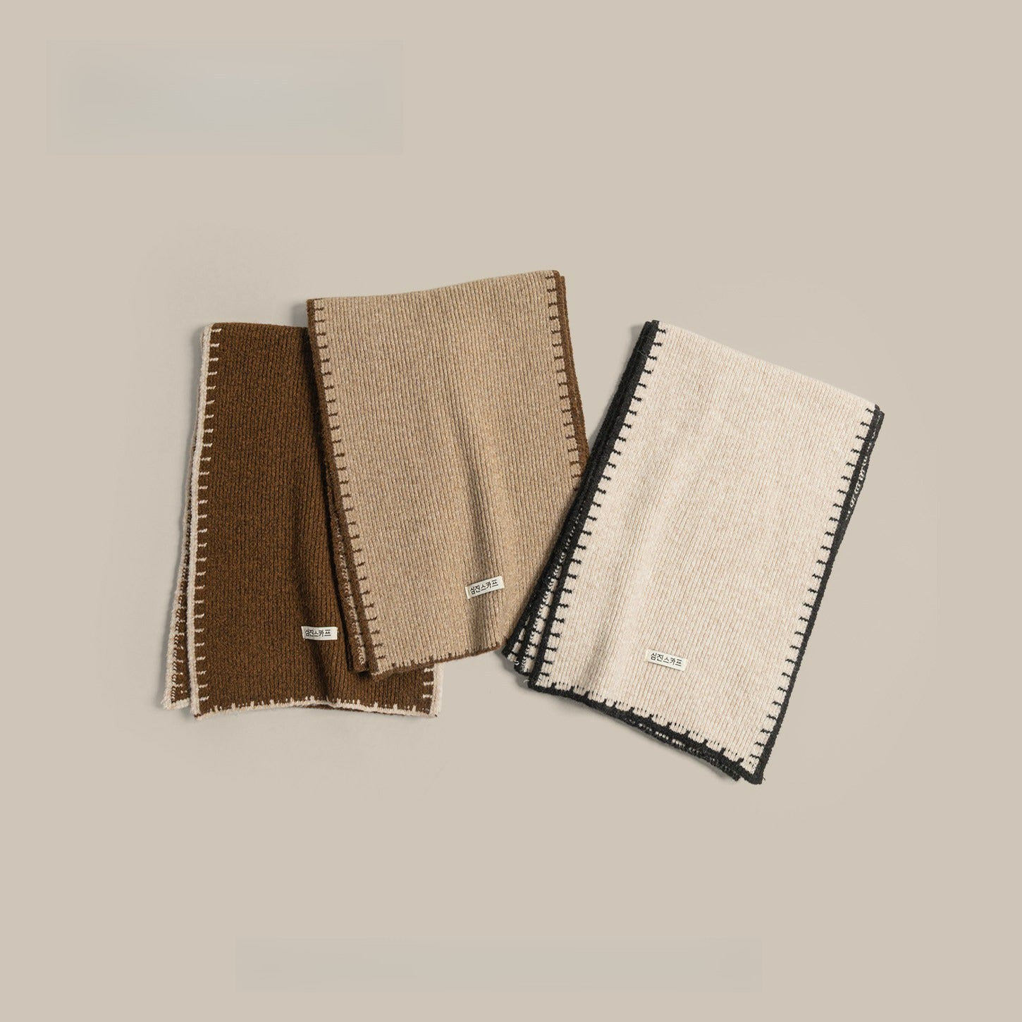 Simple Solid Color Knitted Scarf