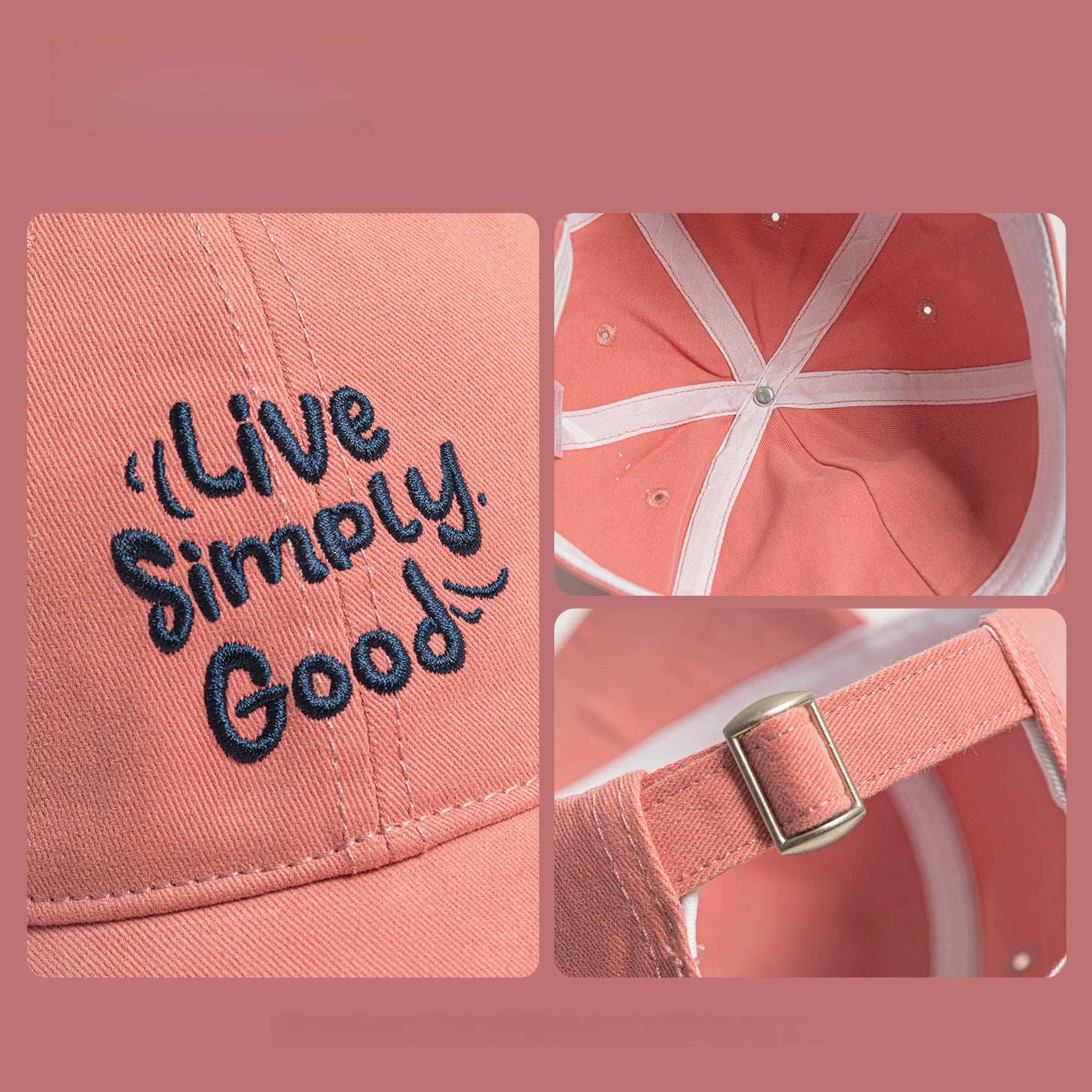 Live Simply Good | Letter Embroidered Baseball Cap