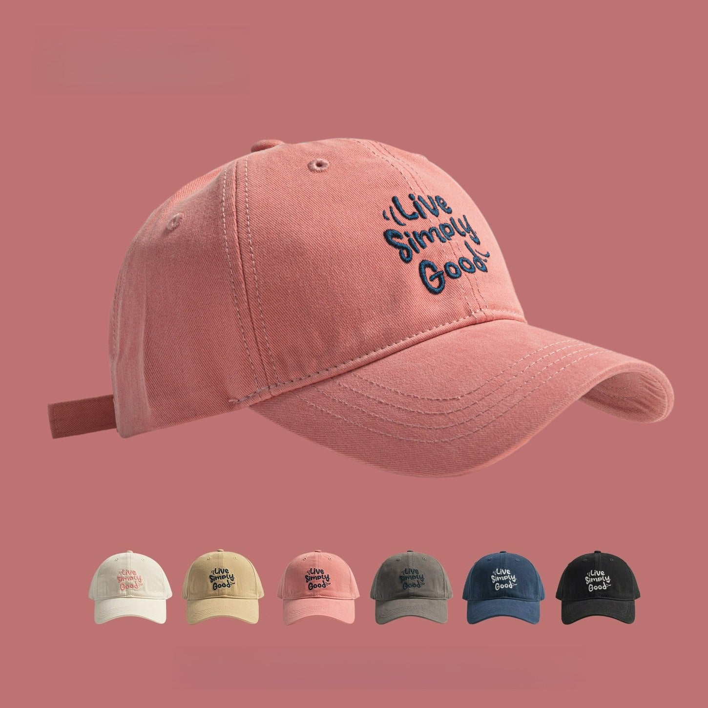 Live Simply Good | Letter Embroidered Baseball Cap
