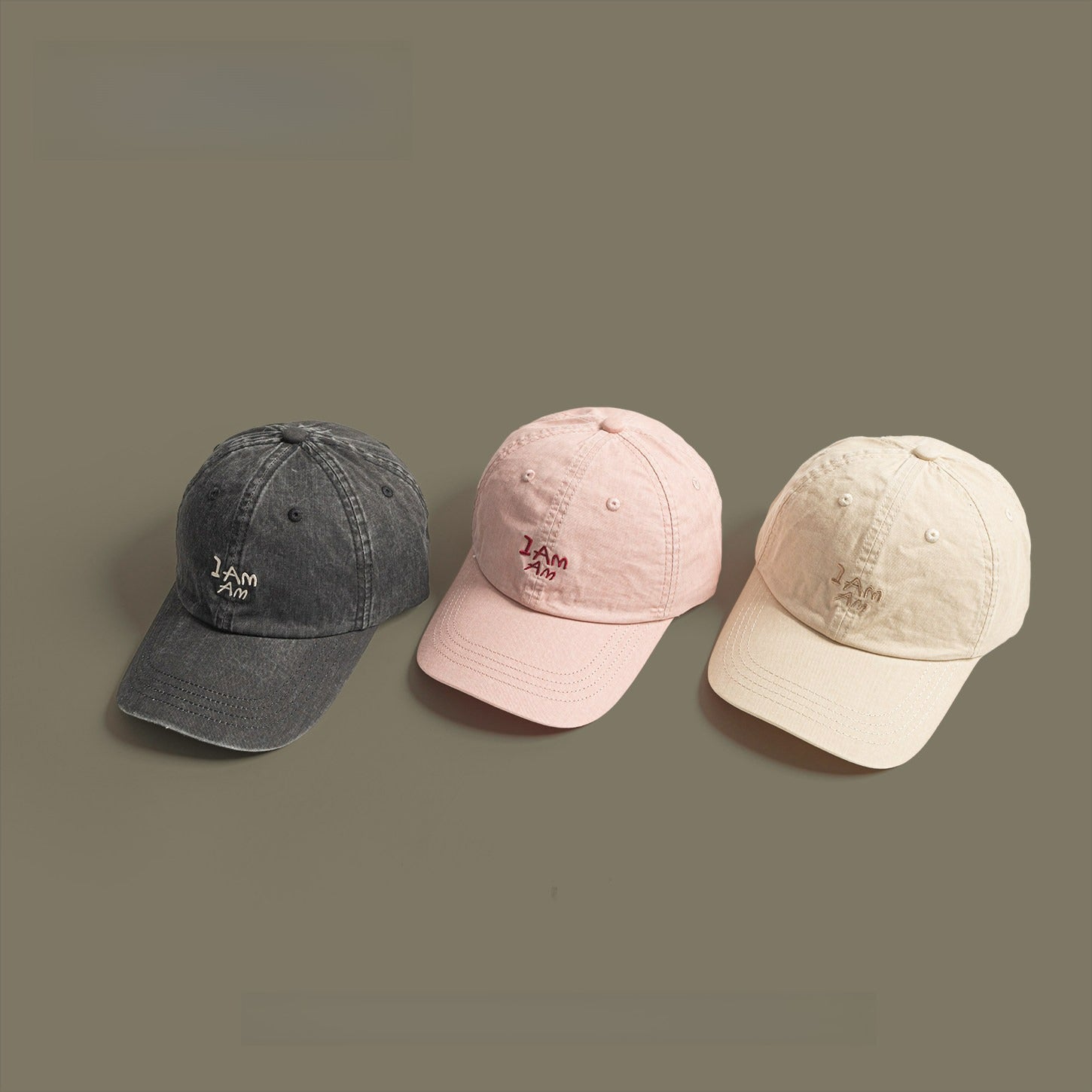 I AM | Retro Letter Embroidered Outdoor Baseball Caps