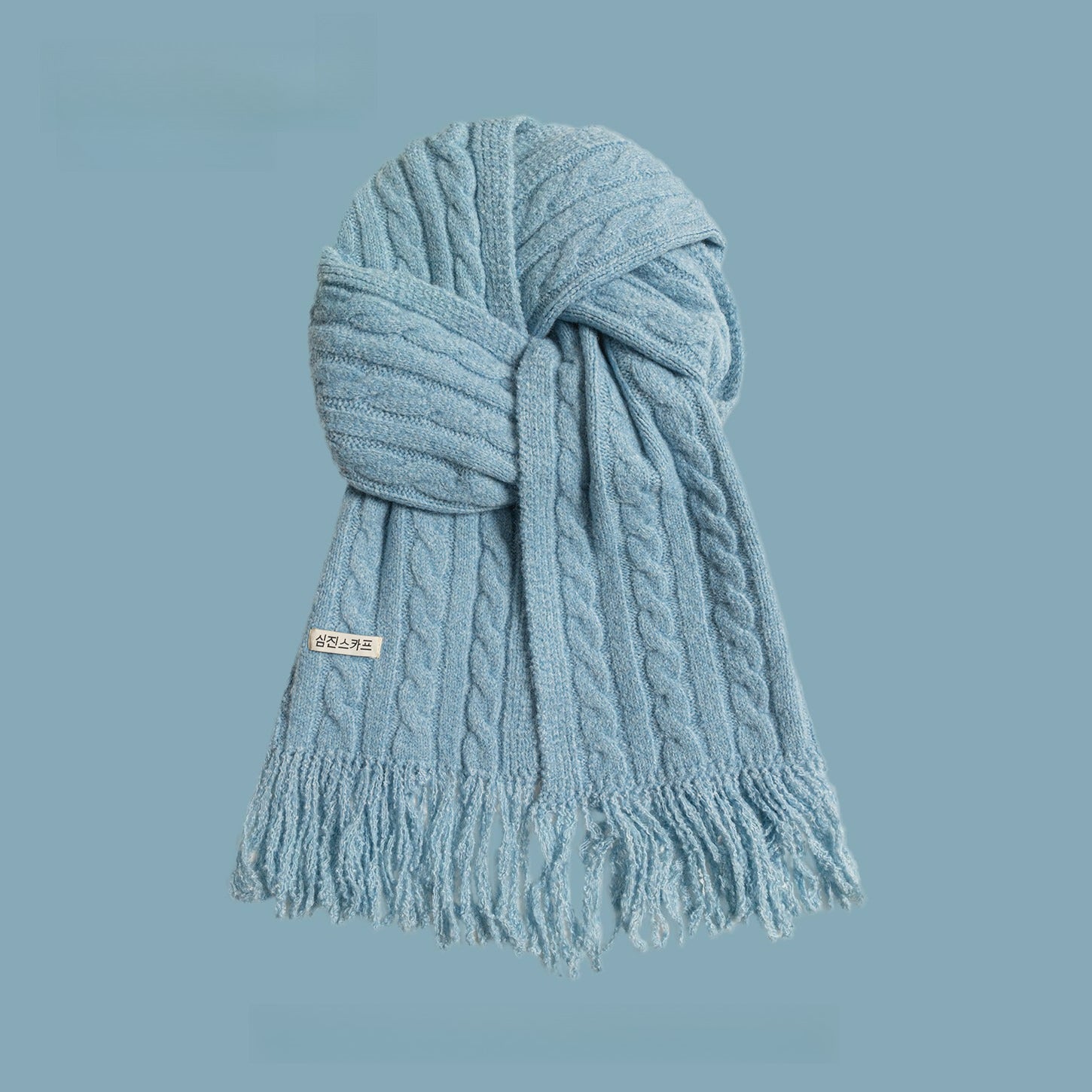 Korean fringed scarf