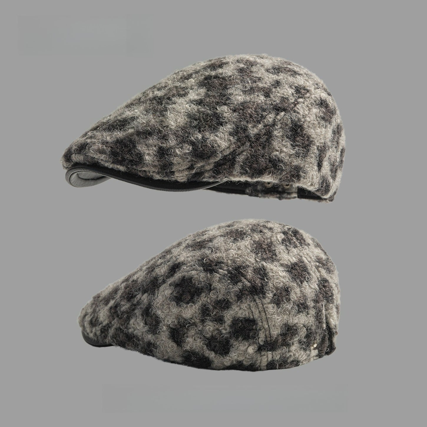 Retro Leopard Print Beret Hat