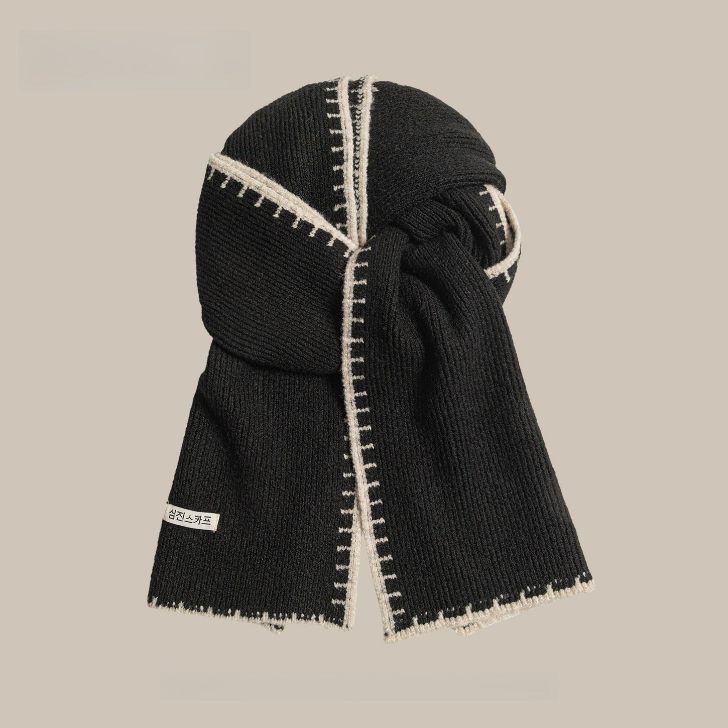 Simple Solid Color Knitted Scarf