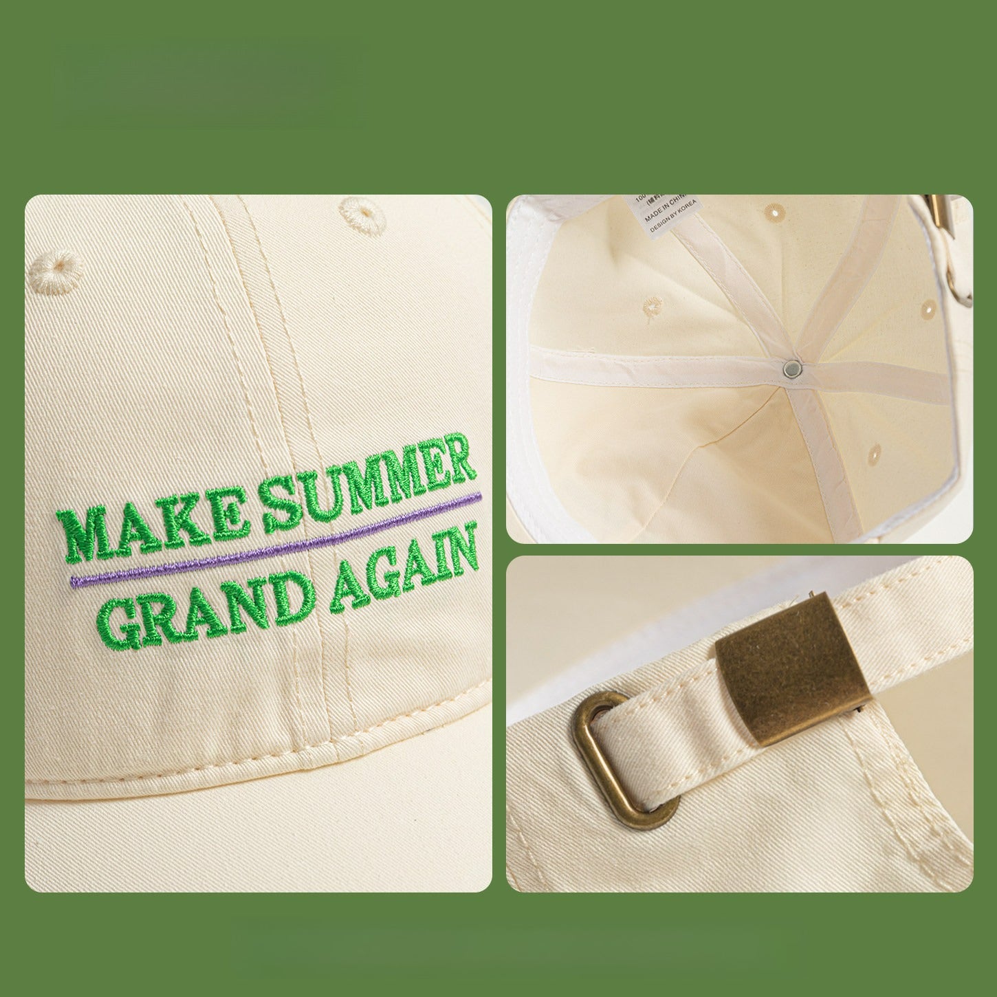 MAKE SUMMER GRAND AGAIN | Letter Embroidered Baseball Cap