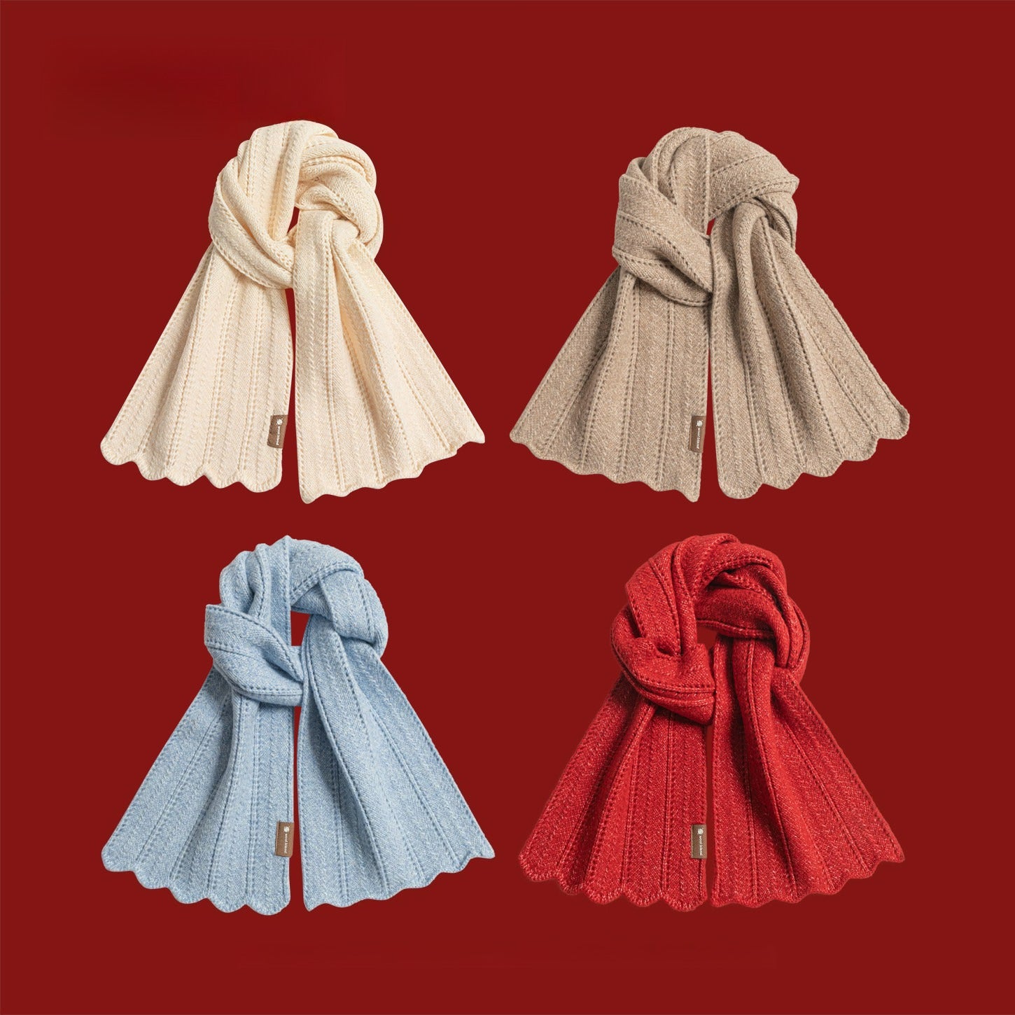 Warm Thickened Knitted Scarf