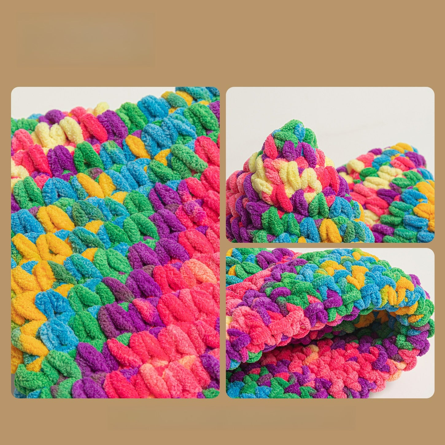 Dopamine Color Coarse Wool Knitted Hat