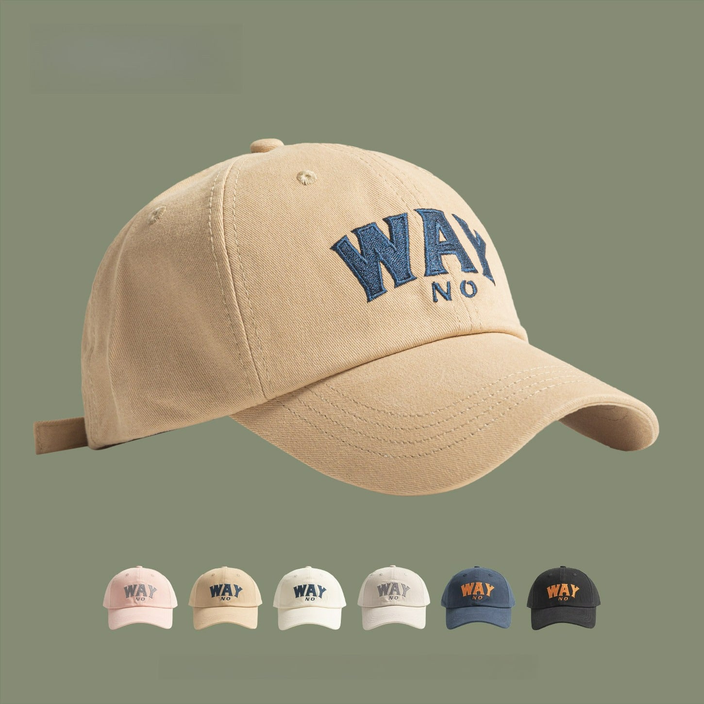 WAY | Retro Letter Embroidered Baseball Cap