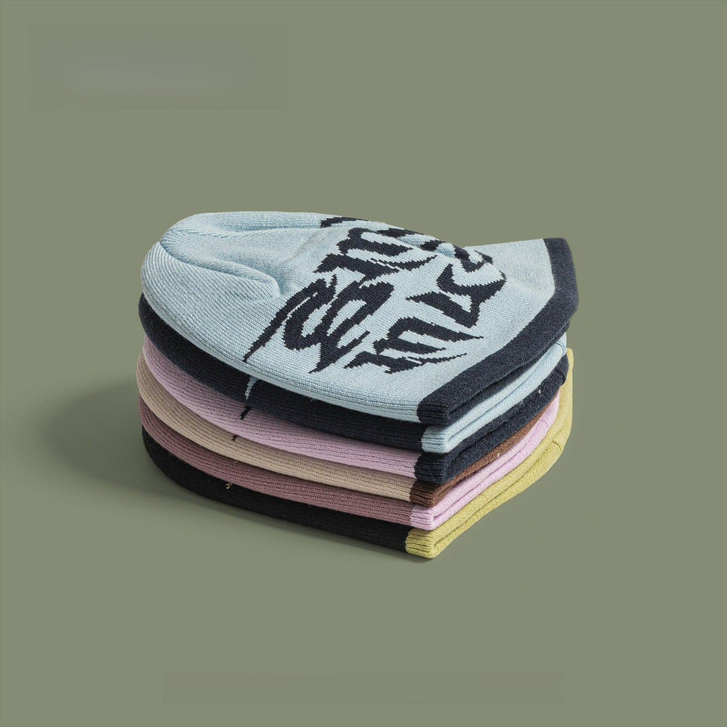 Ear Protection Letter Jacquard Wool Hat