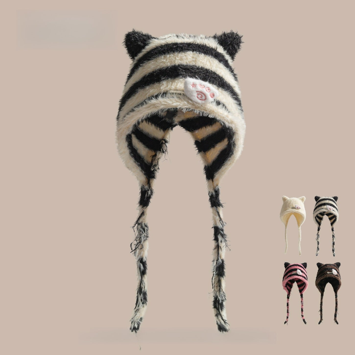 Cute Striped Cat Ear Hat