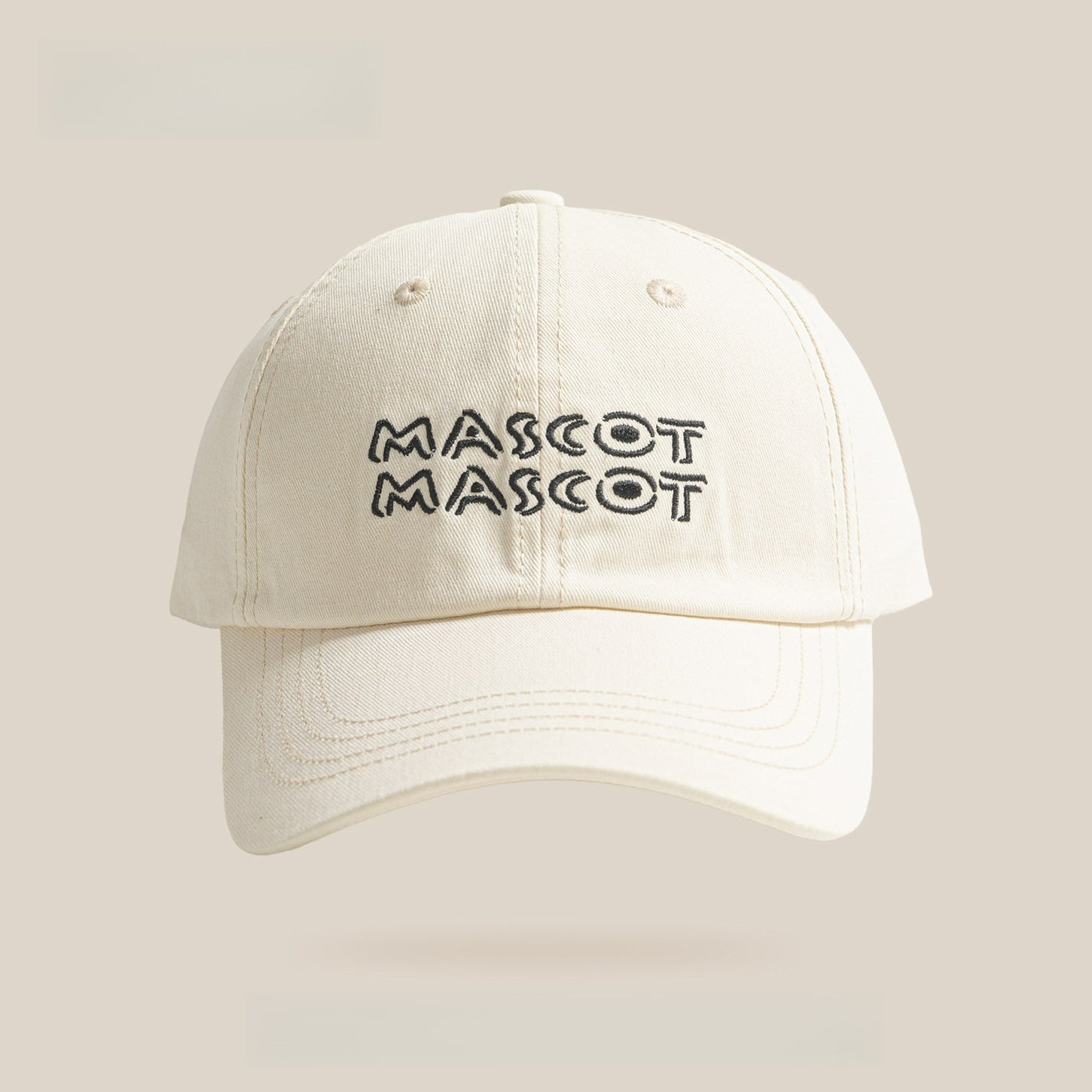 MASCOT | Letter Embroidered Solid Baseball Cap