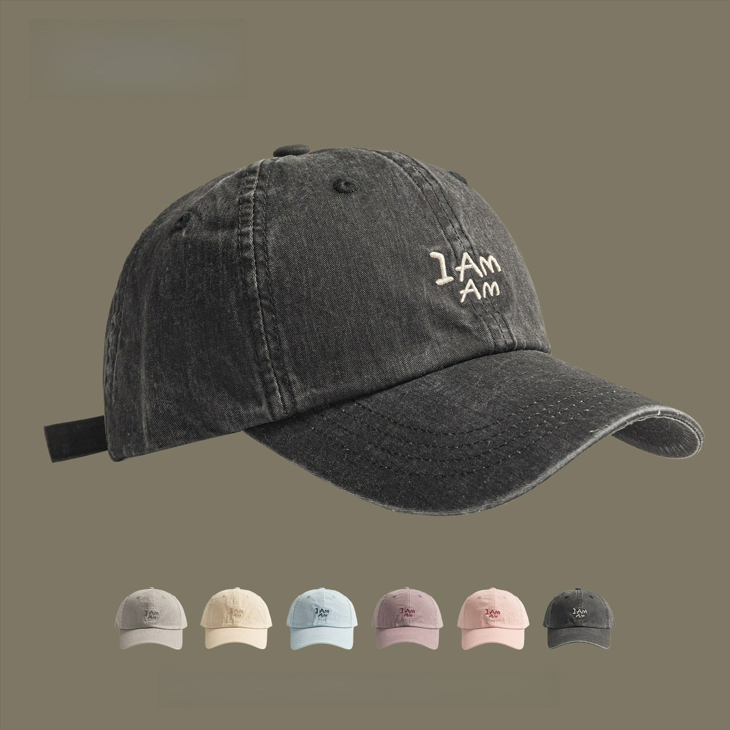 I AM | Retro Letter Embroidered Outdoor Baseball Caps