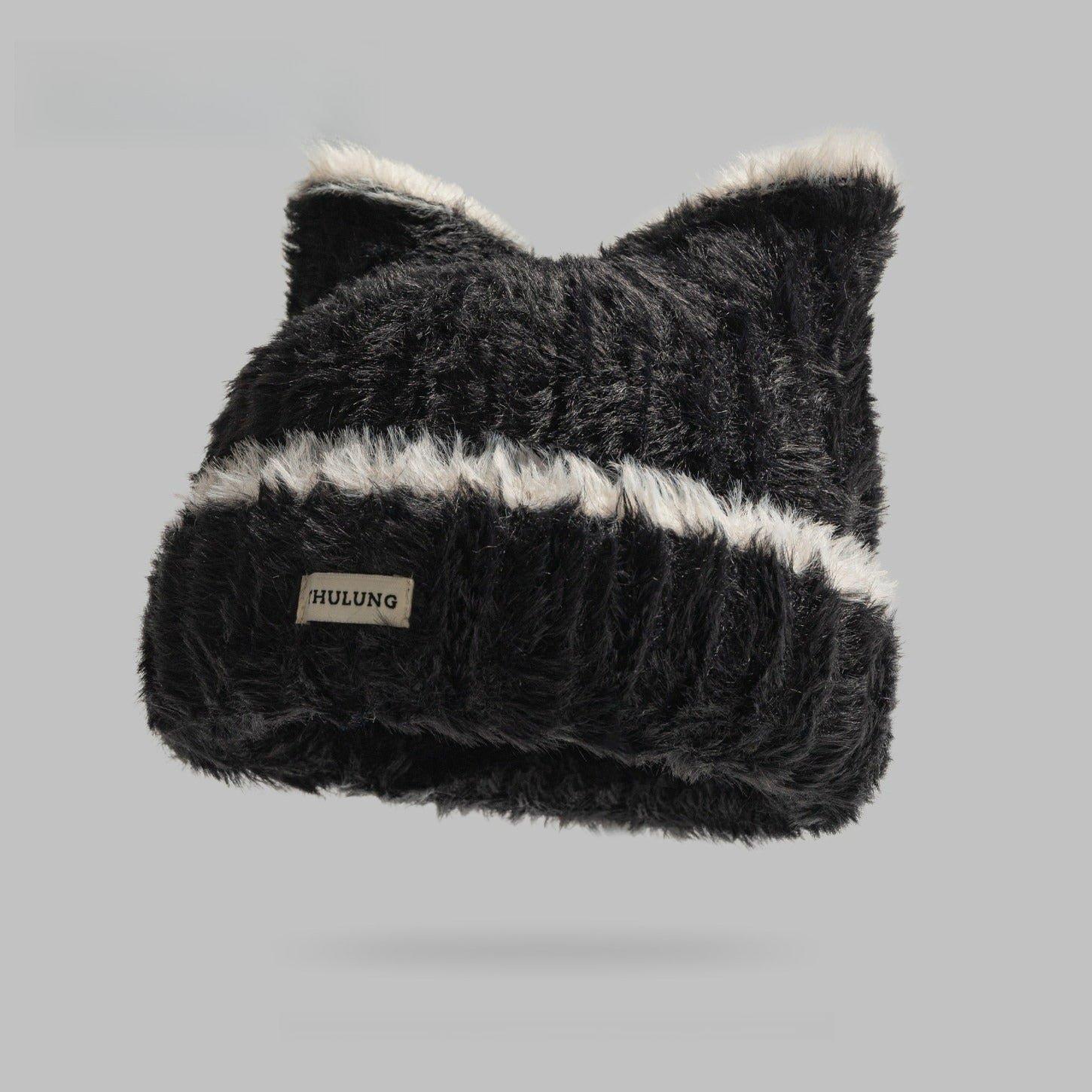 Cute Cat Ears Plush Knitted Hat