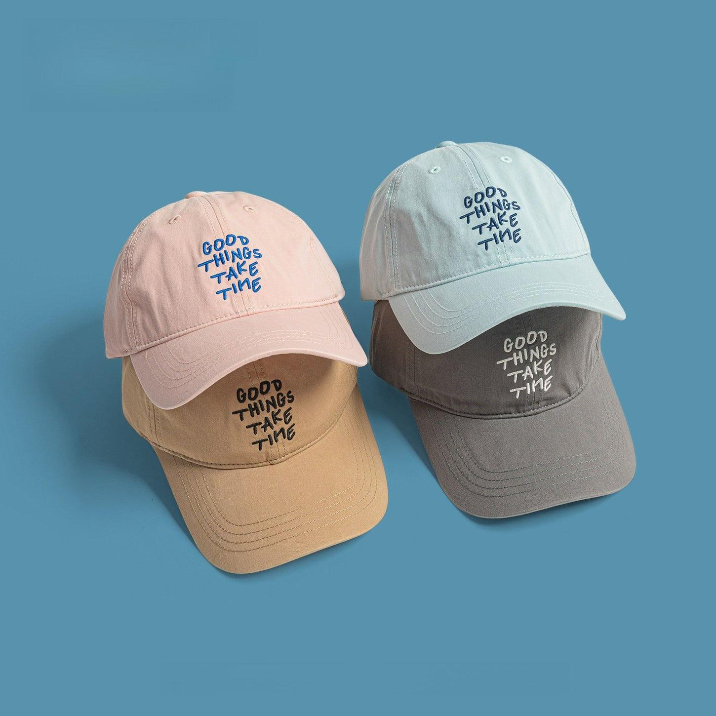 GOOG THING TAKE TIME | Letter Embroidered Baseball Cap