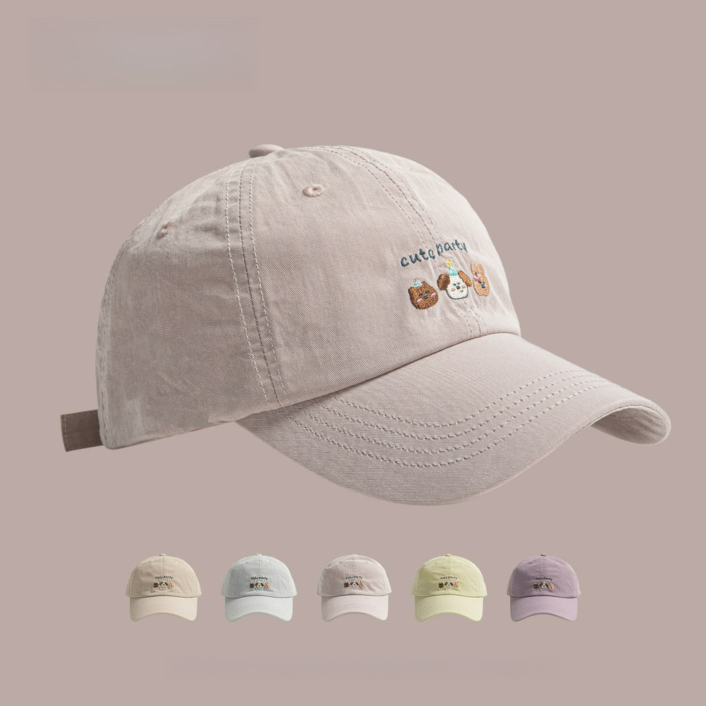 Cute Cat and Dog Embroidered Baseball Cap