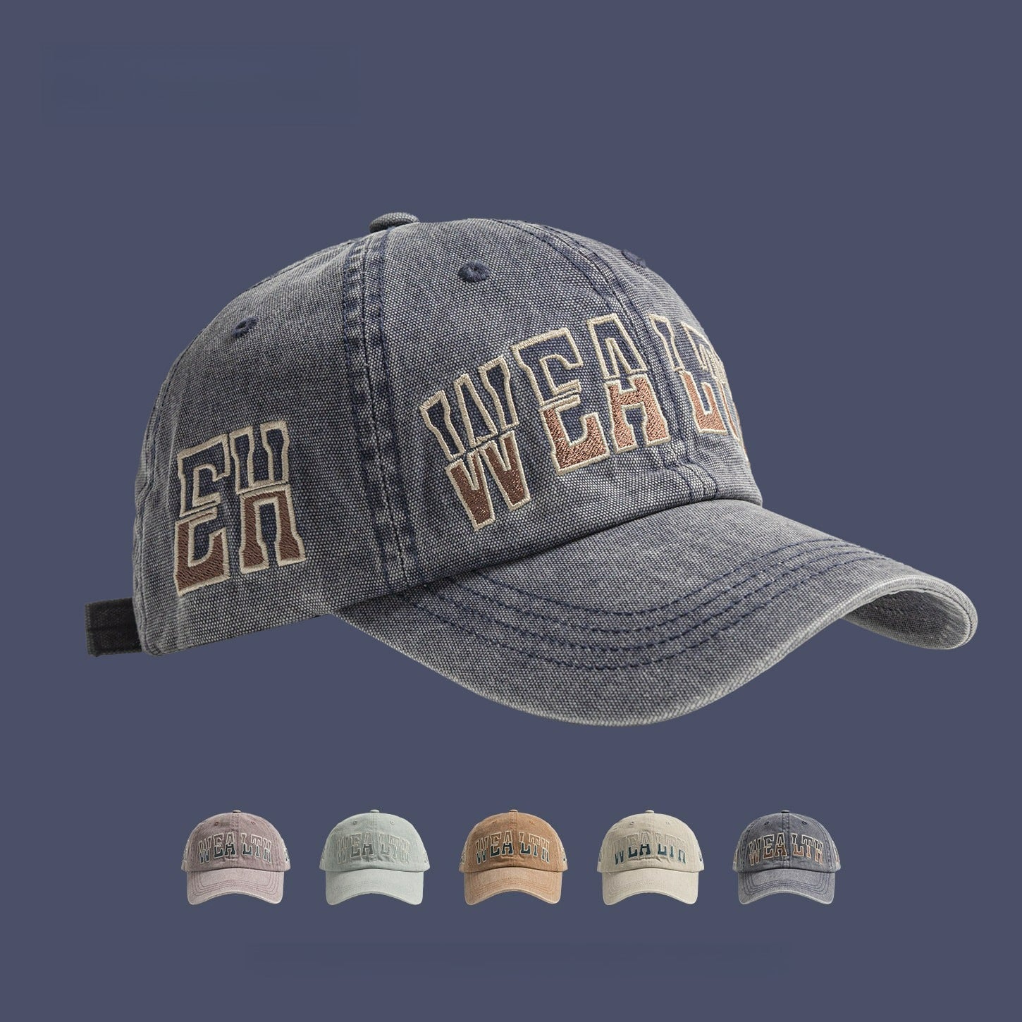 WEALTH | Retro Washed Hip Hop Baseball Cap