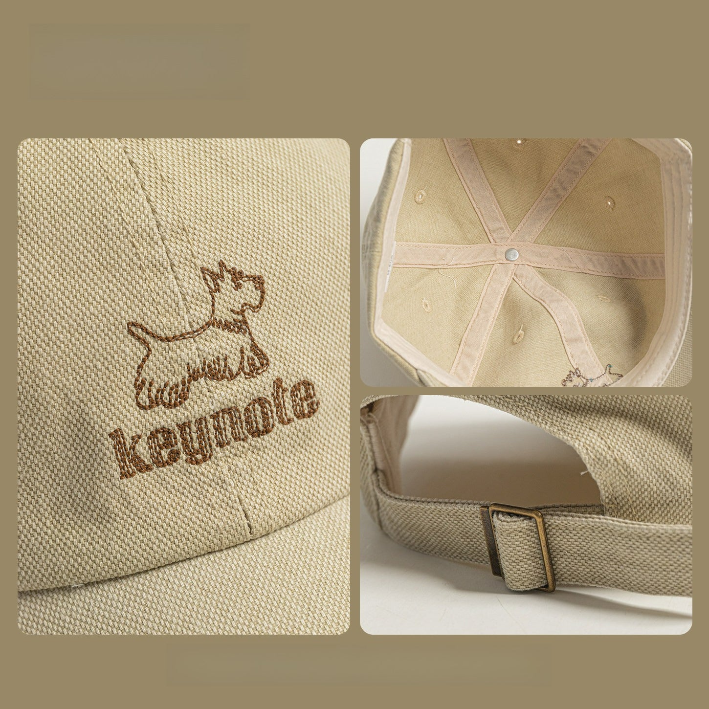 Cute Puppy Embroidery Baseball Cap