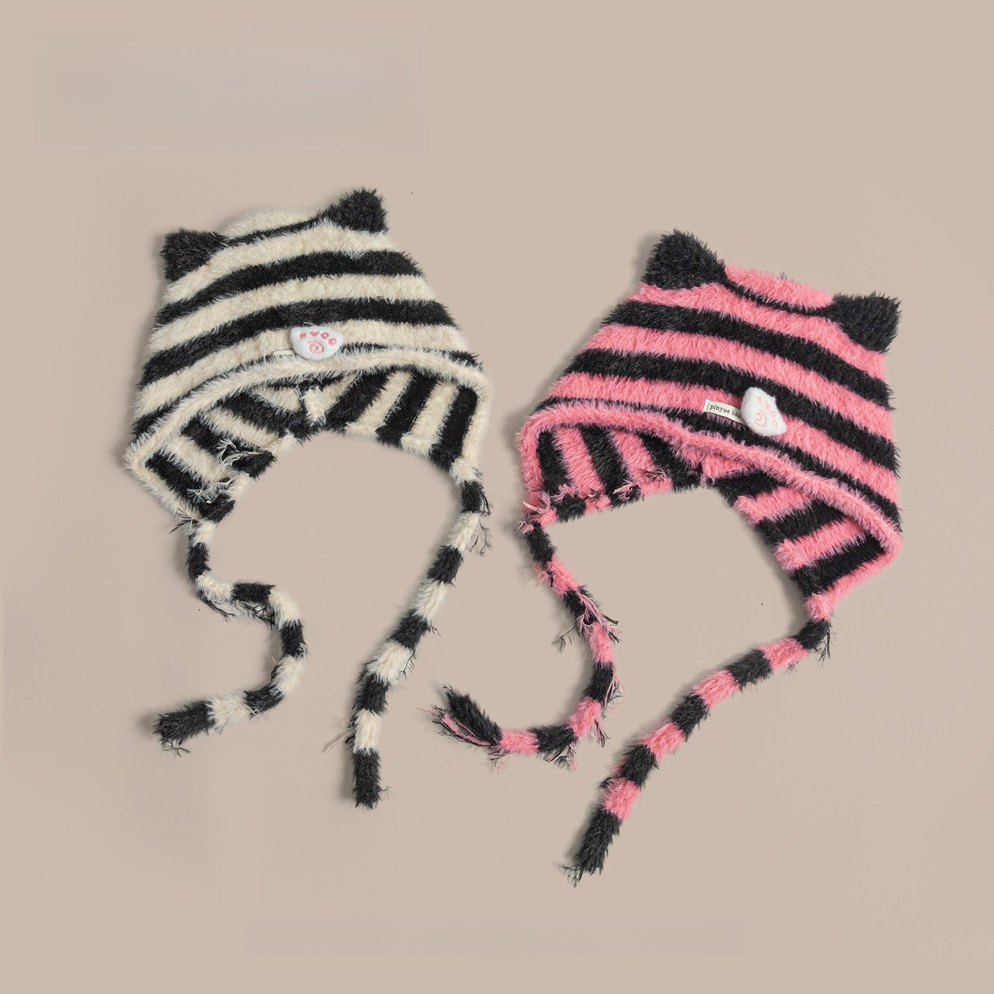 Cute Striped Cat Ear Hat