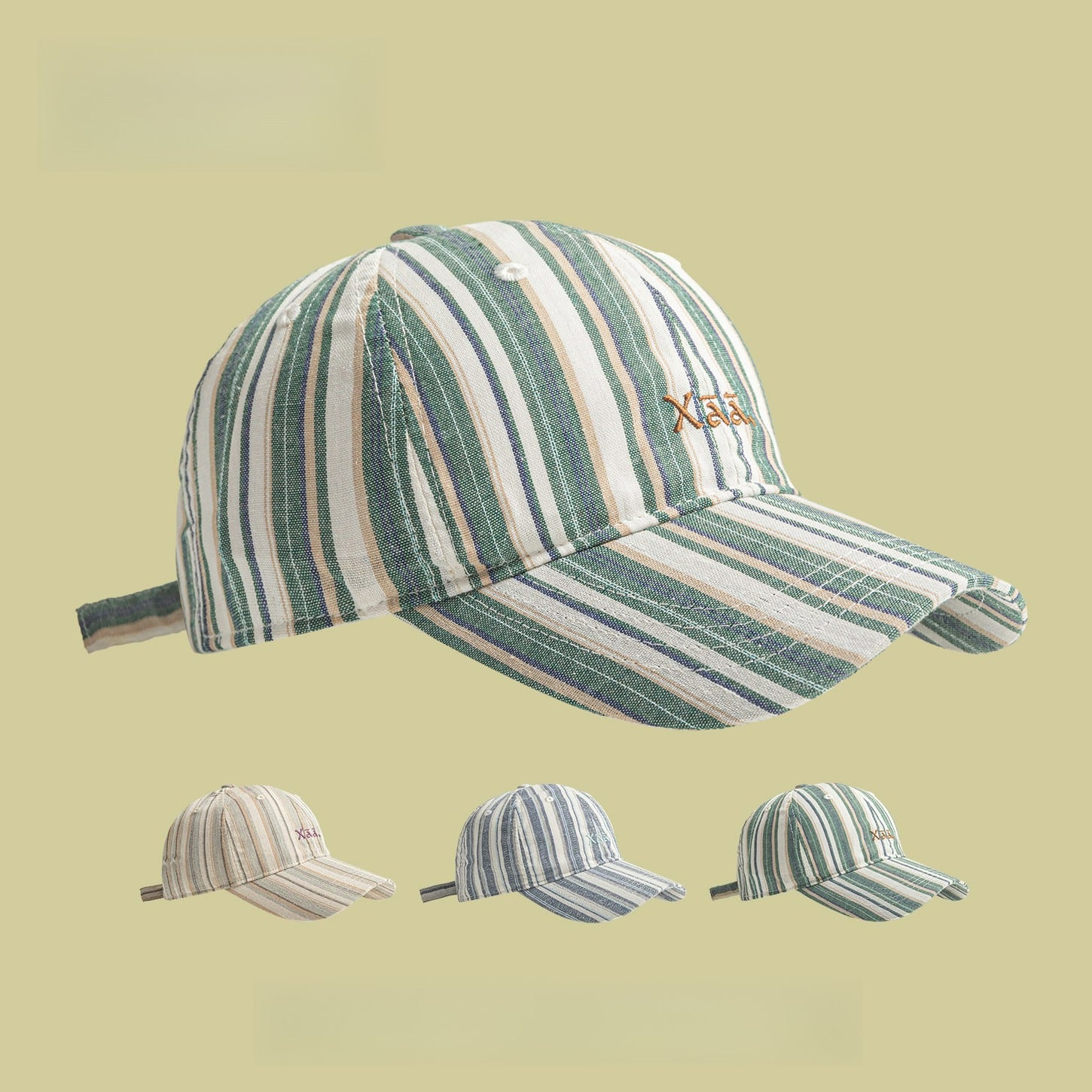 Retro Striped Peaked Cap