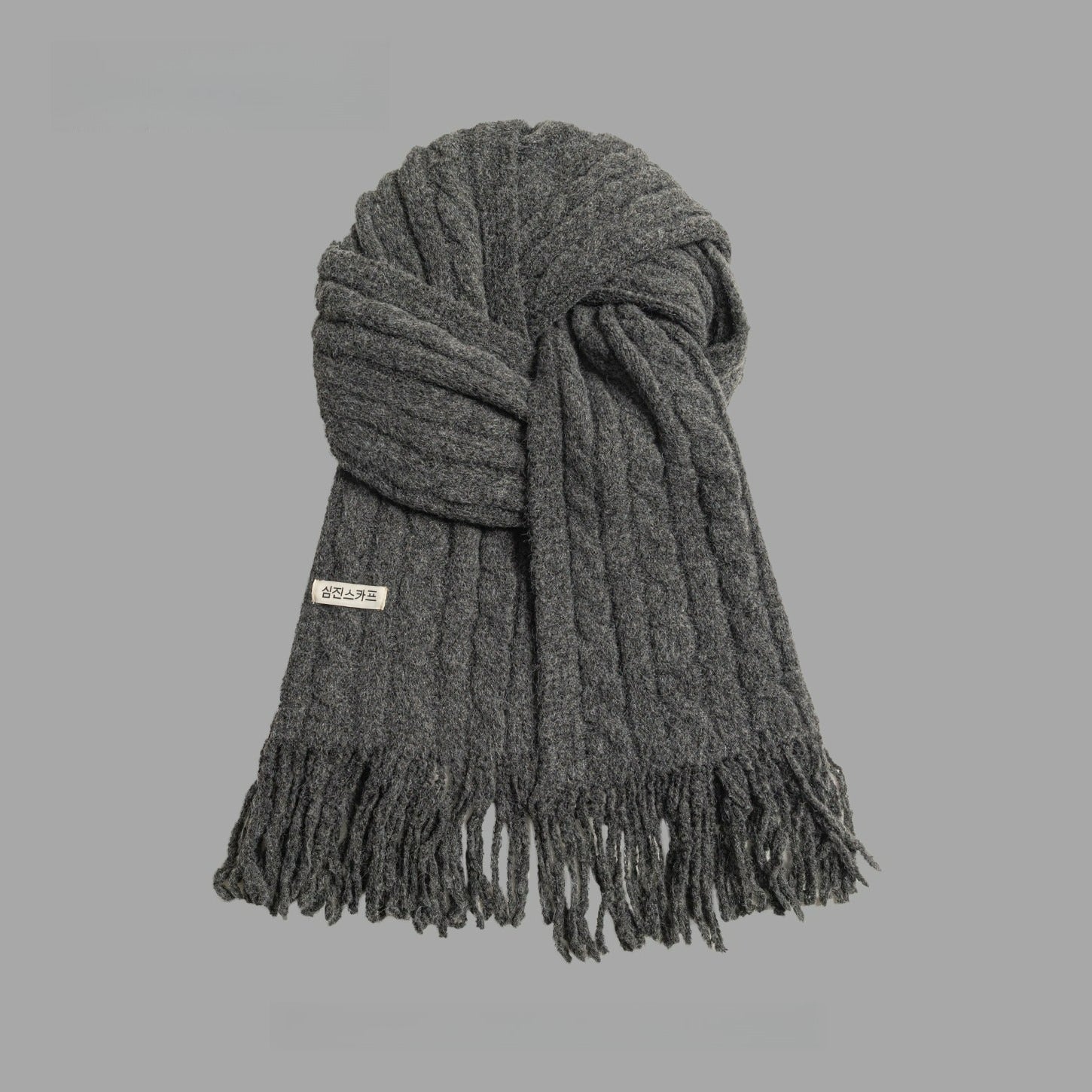 Korean fringed scarf