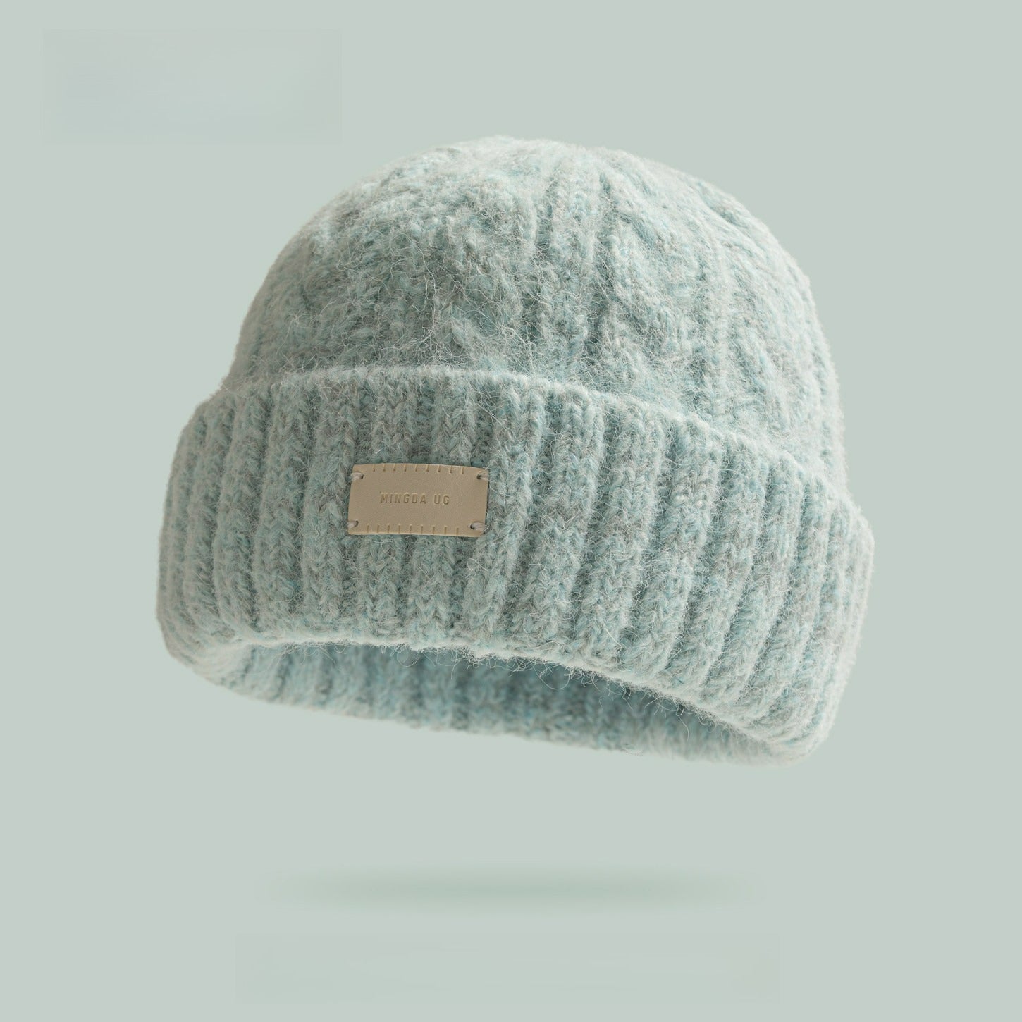 Fashionable Leather Label Wool Hat