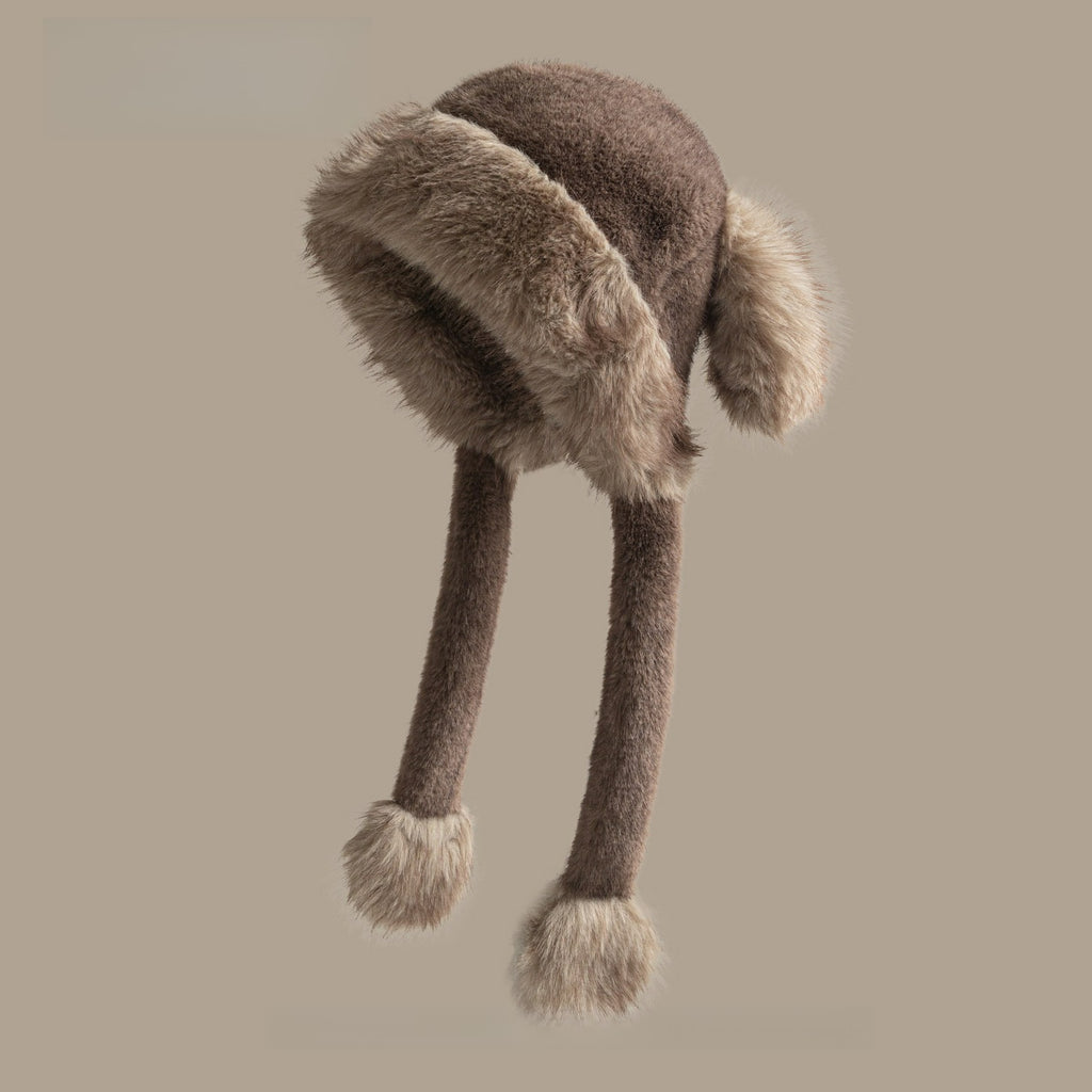 Leopard Print Cute Ears Plush Hat