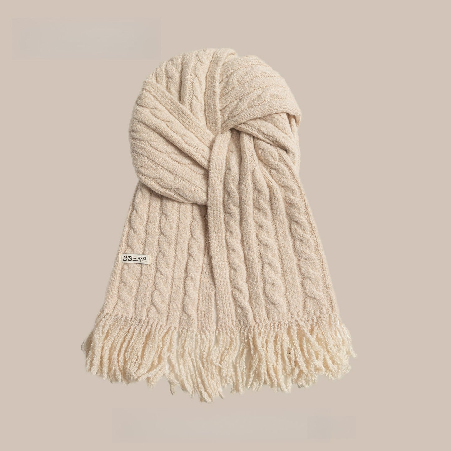 Korean fringed scarf
